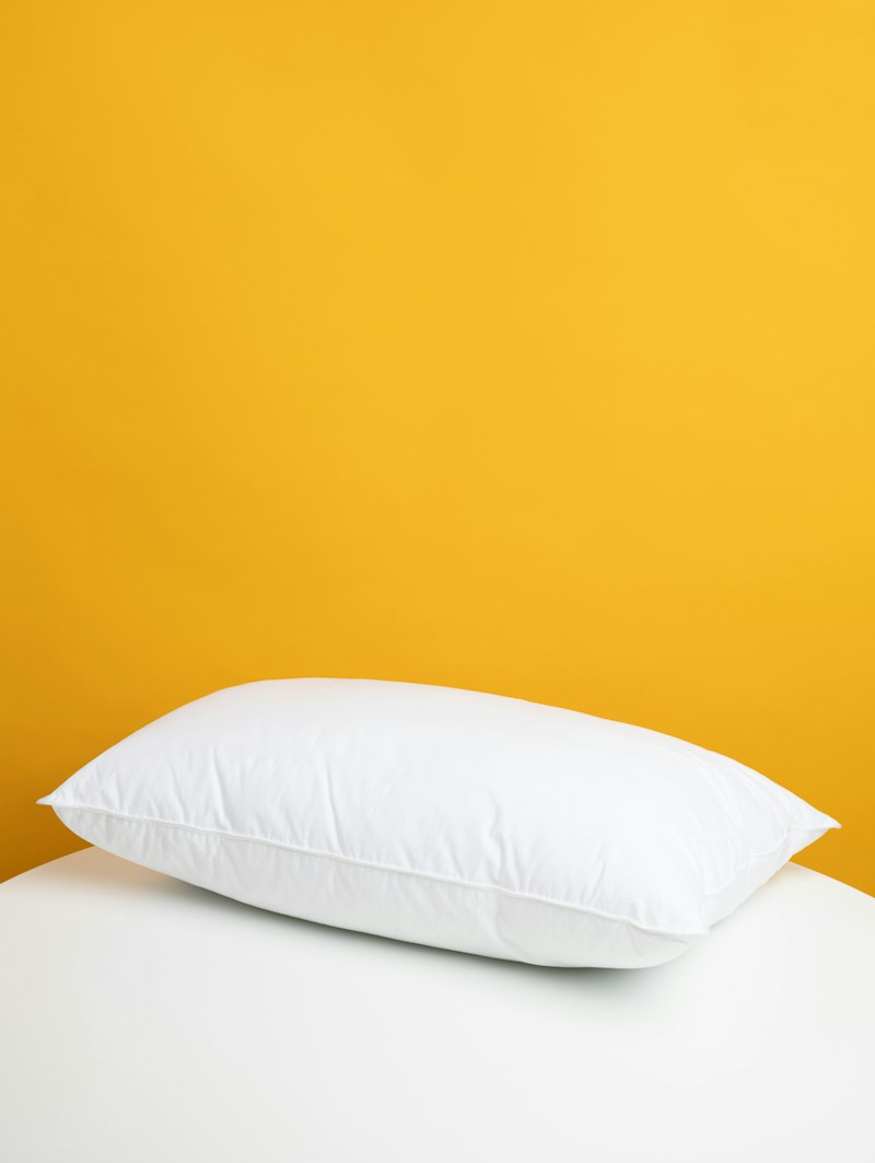 Embroidered white linen pillow — decorative home textile
